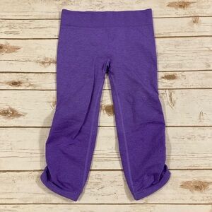 IVIVVA Lululemon In The Flow Crop Leggings Seamless Knit 16" Purple Girl's 10